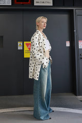 SOURPLUM Satin Polka-Dot Blazer