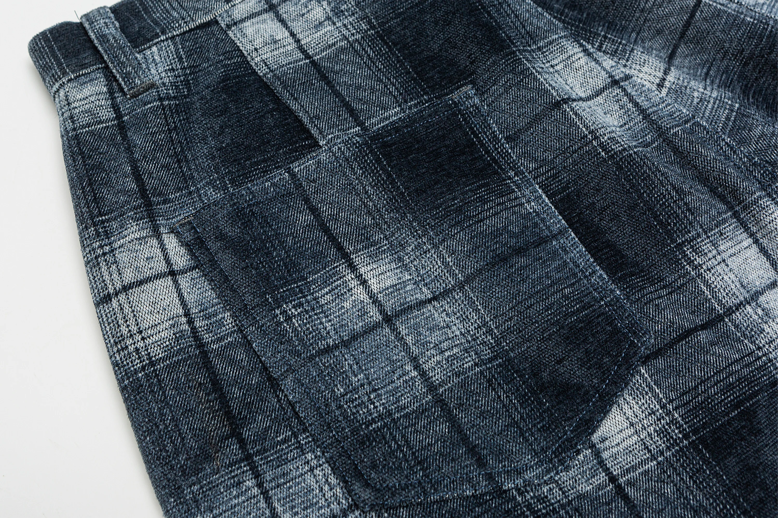 ME DA IGUAL Washed Plaid Tappered Pants Gray