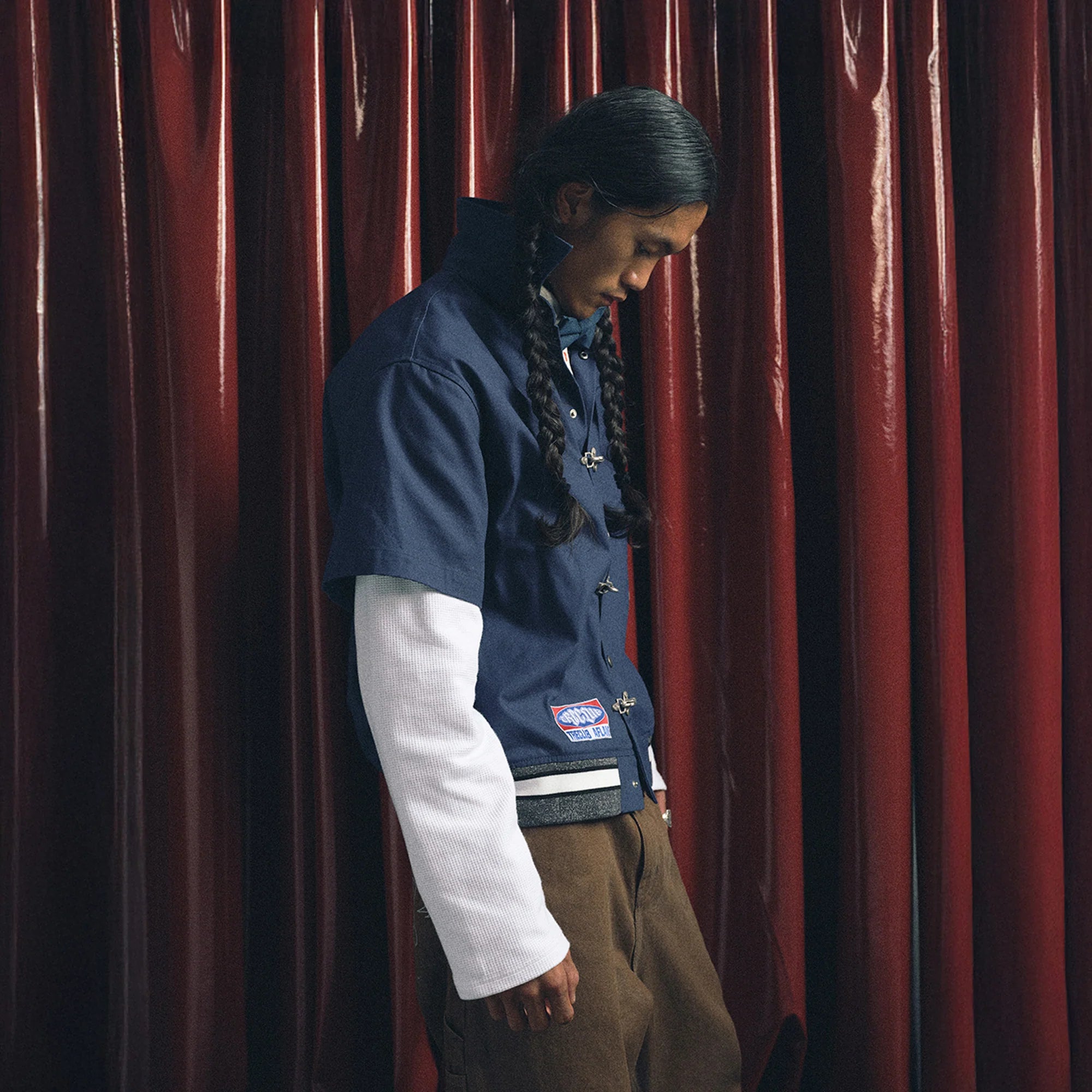 TRECLUB Hook-Buckle Layered Canvas Jacket