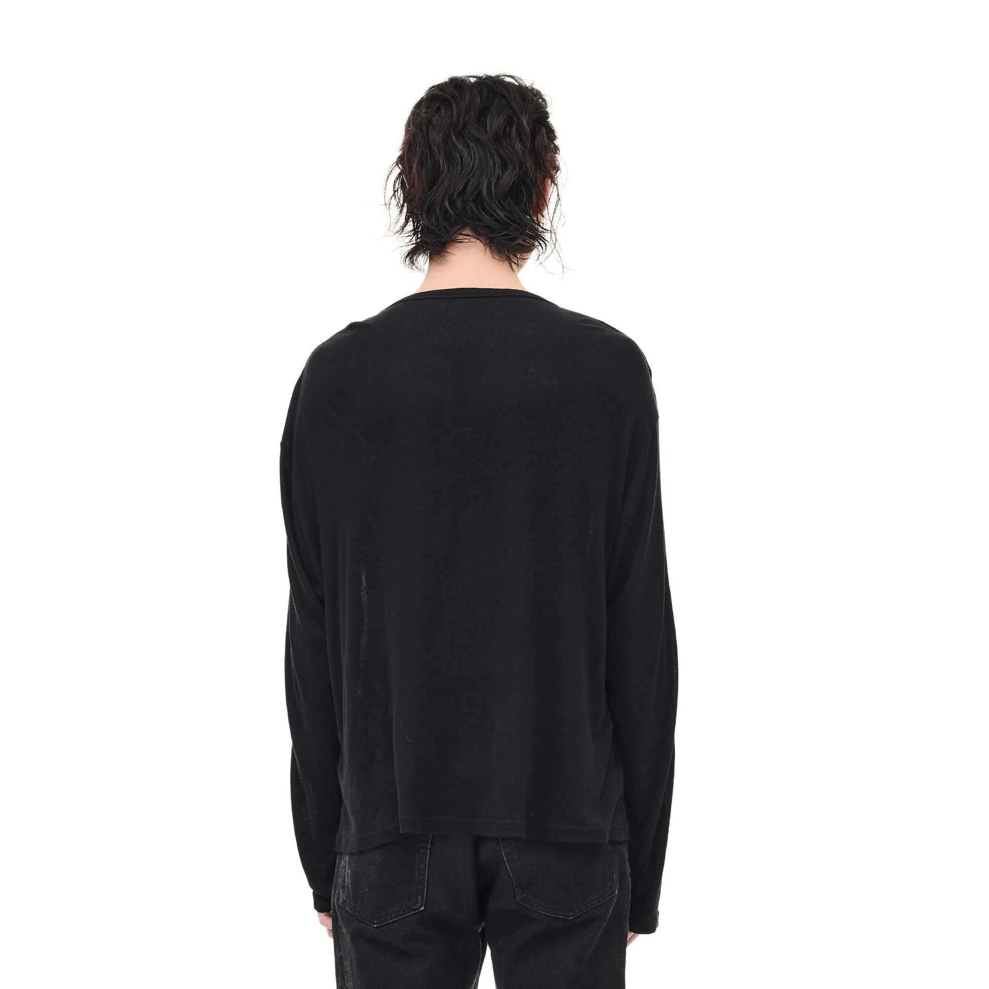 WHISTLEHUNTER Merino-Tencel Henley Graphic Long-Sleeve Tee
