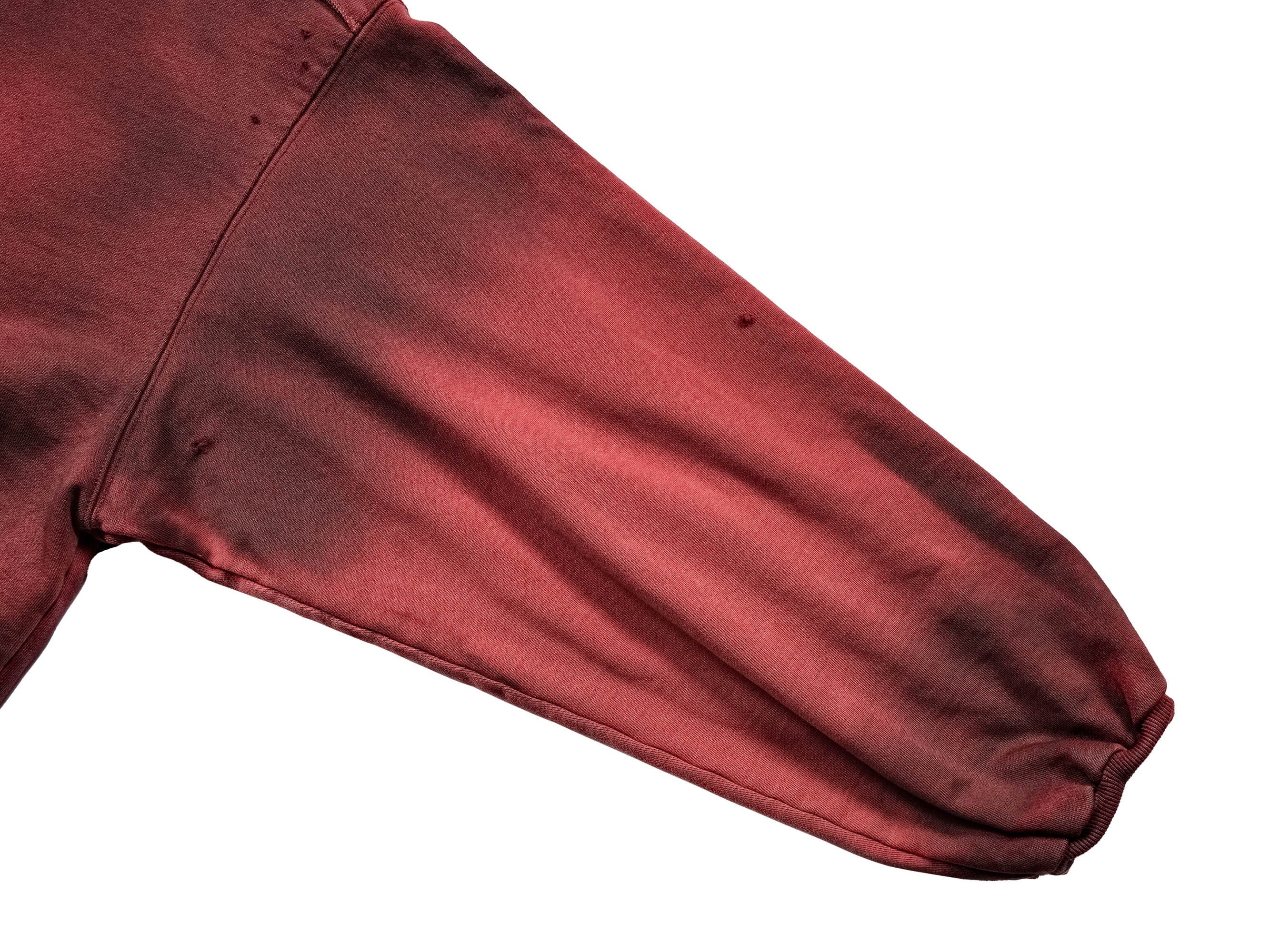 UNDERWATER Ashen Ember Distressed Elevated Hoodie Red