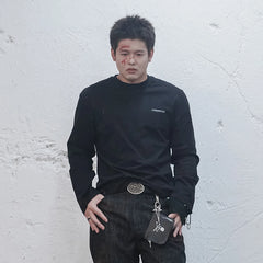 UNDERWATER Demon Slashed Cotton Long Sleeve Tee Black