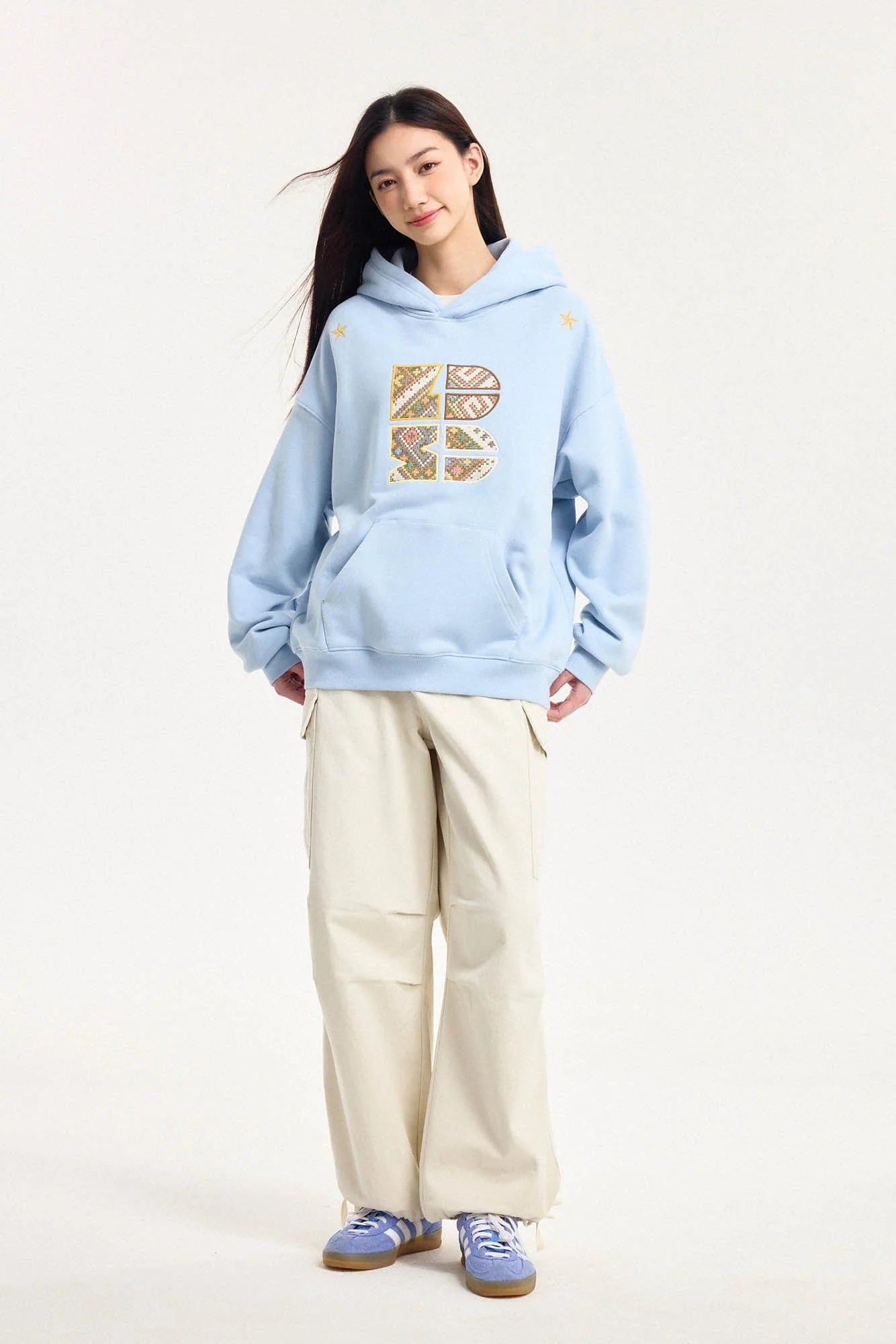 BONELESS Tribal Jacquard LOGO Patch Embroidered Hoodie