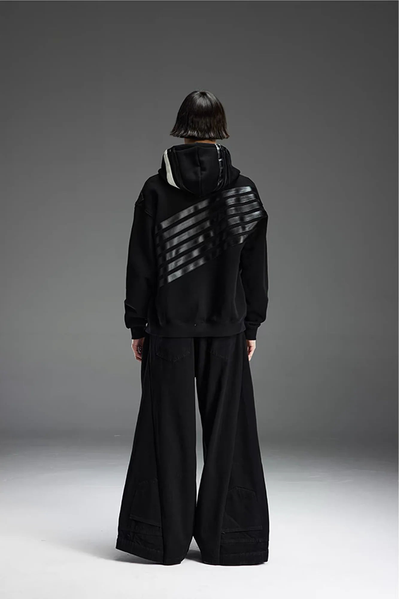 NOTHINGNESS WORLD Four-Stripe Zip-Up Hoodie