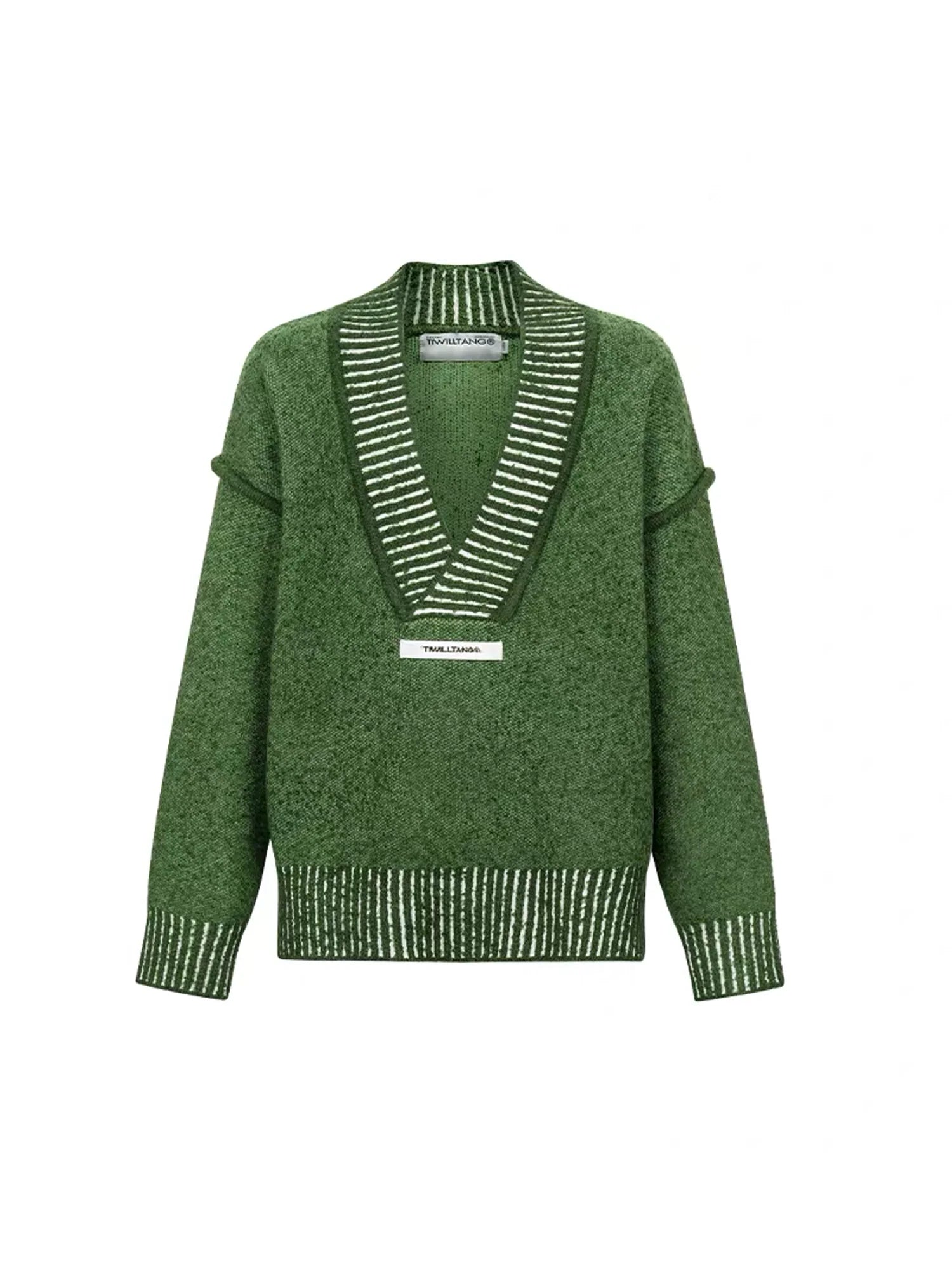 TIWILLTANG Retro Oversized V-Neck Sweater