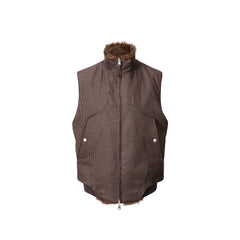 CATSSTAC Reversible Plaid Faux Fur Vest