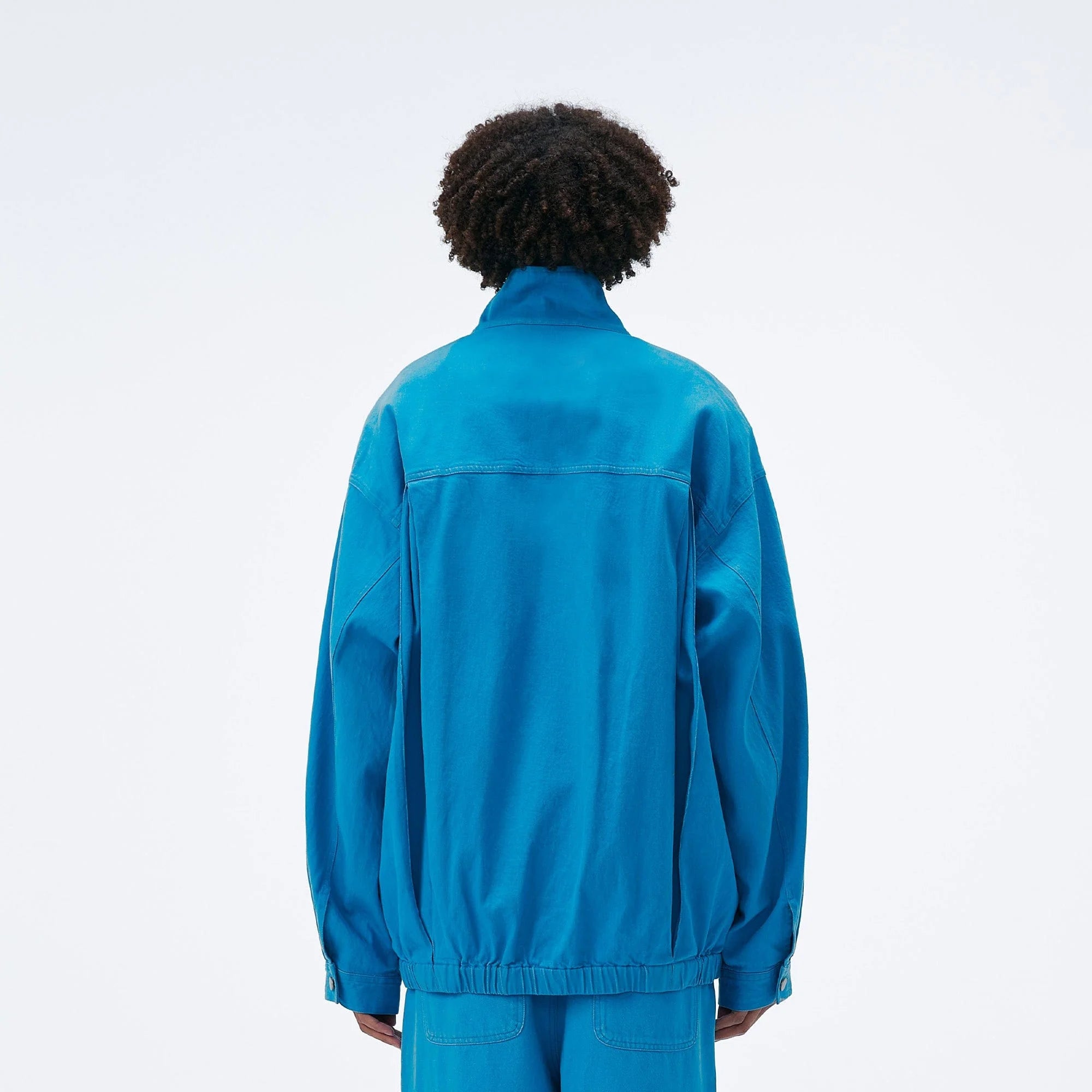 VANN VALRENCE Utility Pockets Denim Drawstring Oversized Jacket