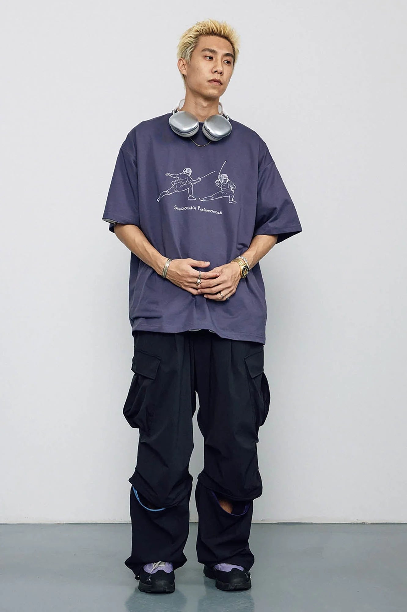 BANANA CLUB Crinkled Multi-Pocket Detachable Cargo Pants