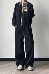 OKAYTHXBYE Plaid Layered Waist Drawstring Sweatpants