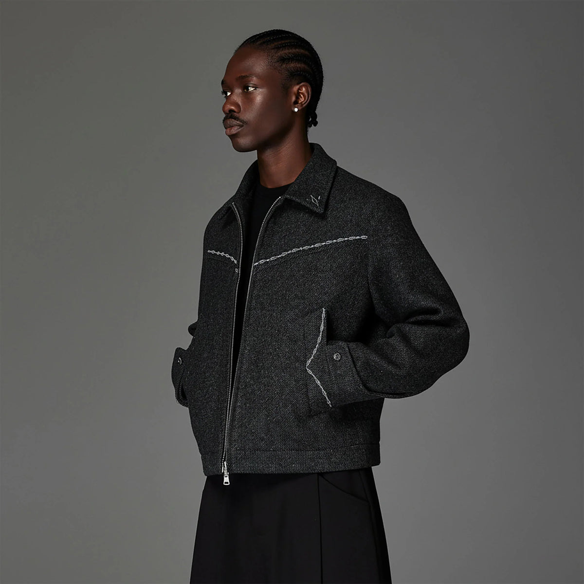 CATSSTAC Contrast-Stitched Wool-Blend Jacket