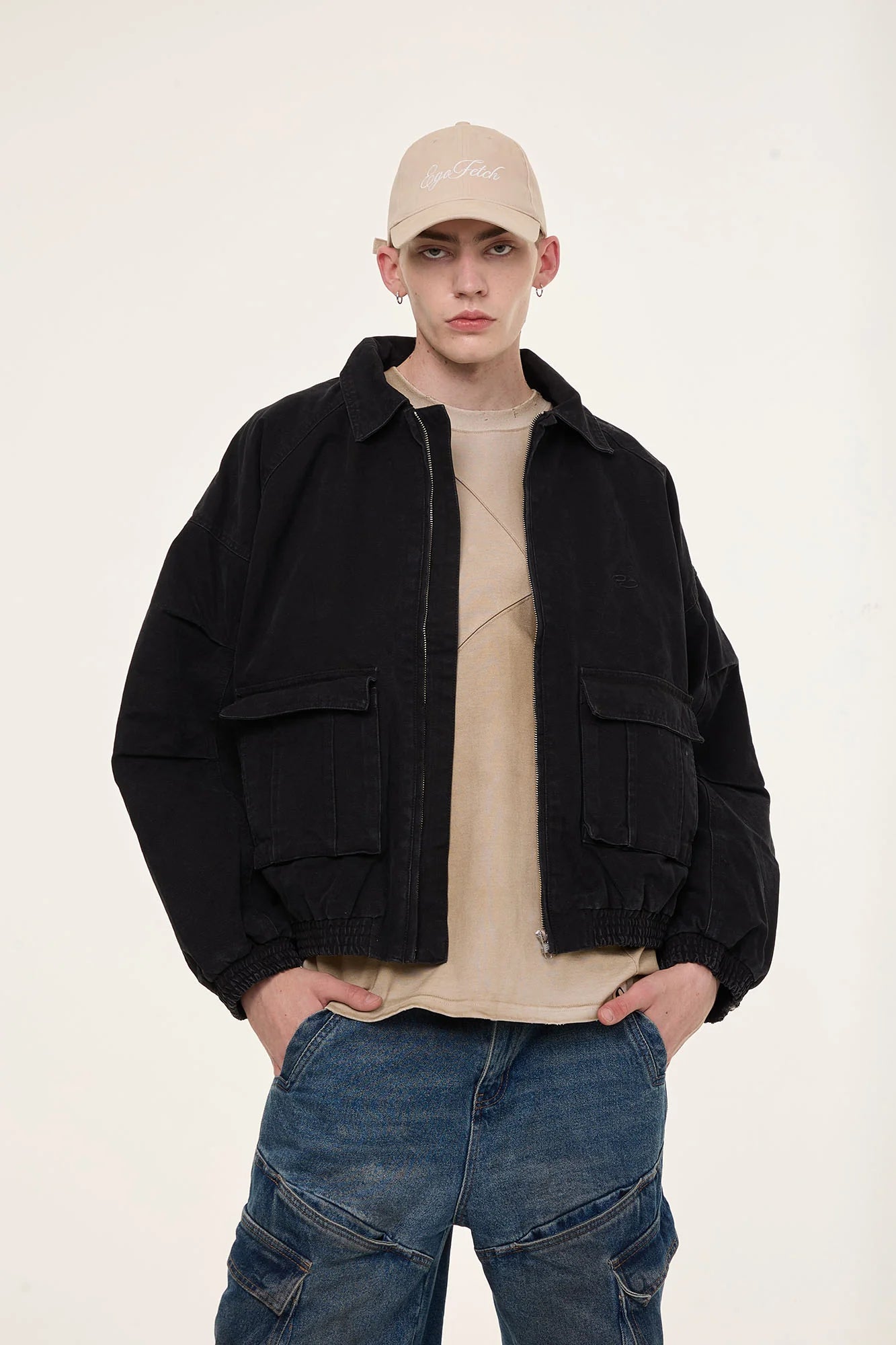 EGOFETCH Washed Utility Oversized Jacket