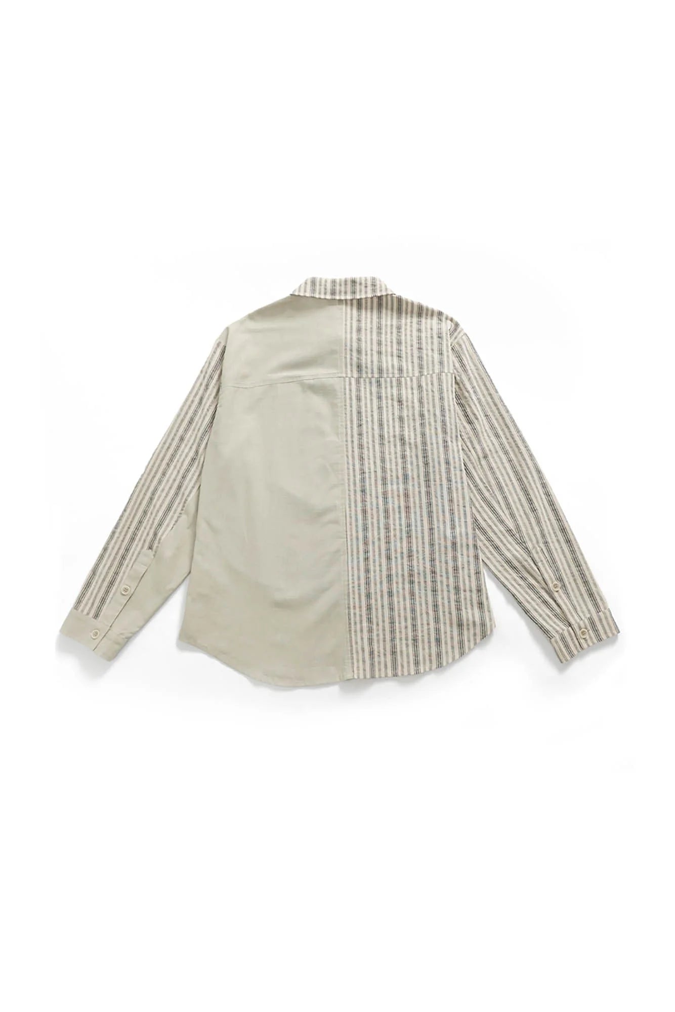 ERROR CODE ROBOT Paneled Striped Spliced Shirt