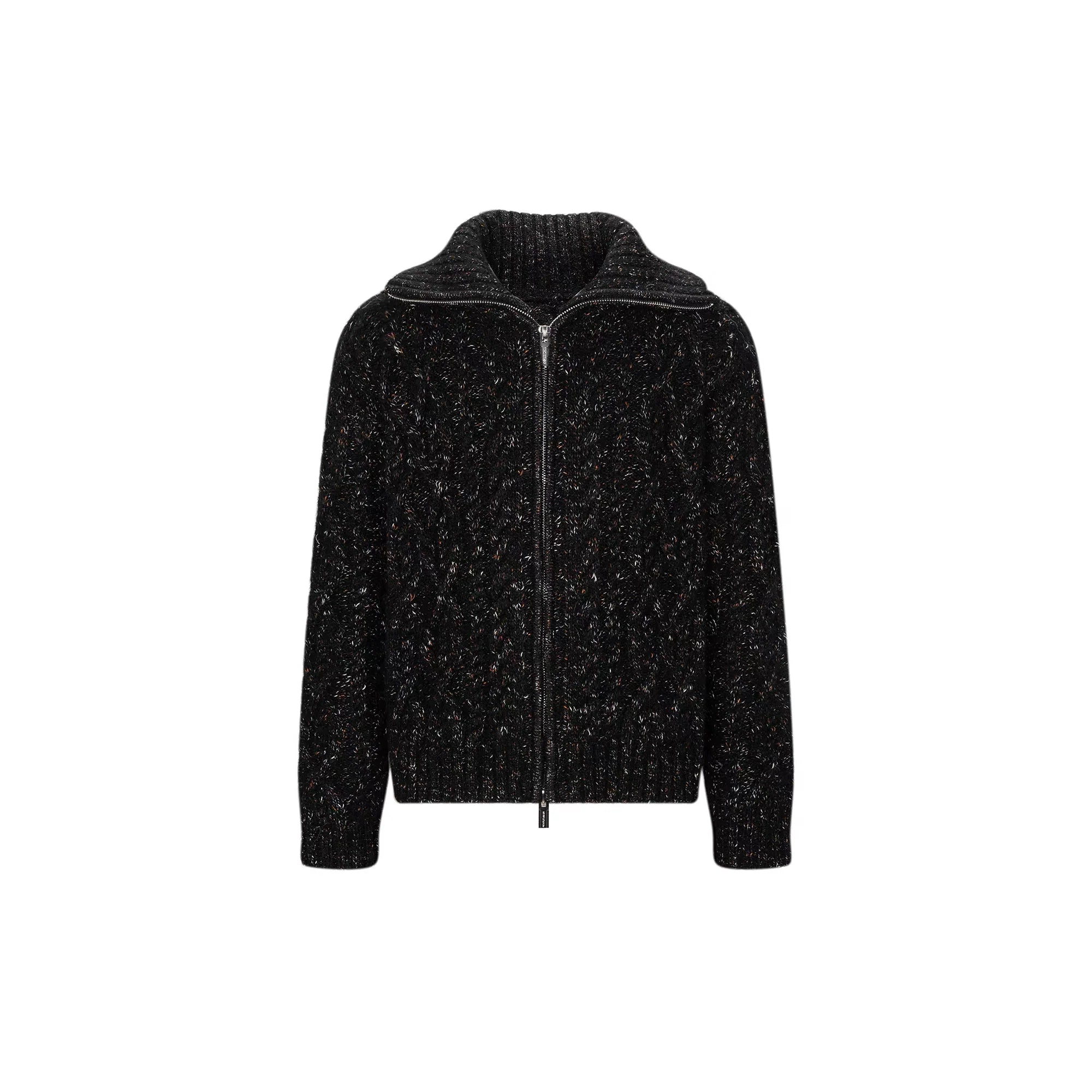 TIWILLTANG Dual-Zipper Cable Knit Funnel Sweater