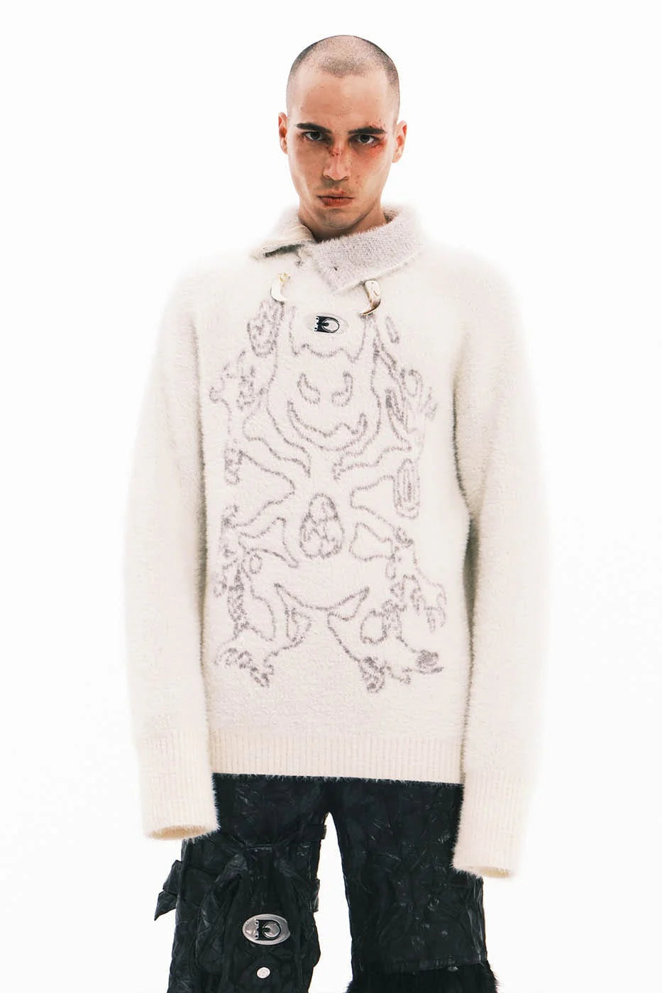 EMBRYO Devil Mohair Bone Turtleneck Sweater