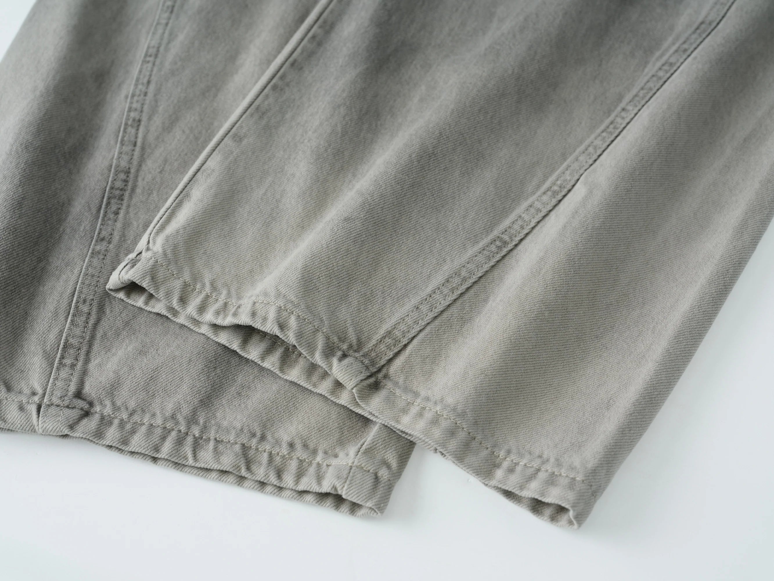 OVERLAPS Washed Drawstring Wide-Leg Jeans
