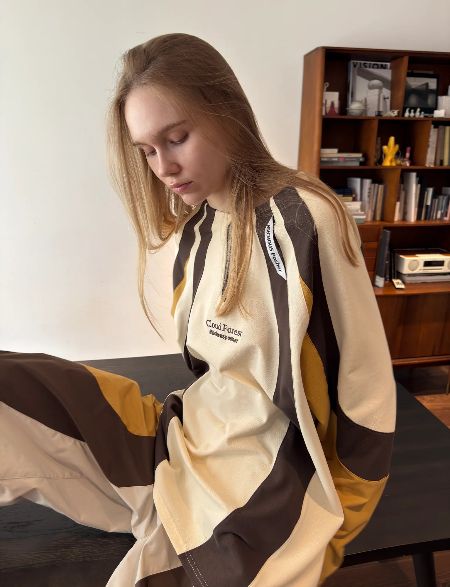 MIICHOUS Contrast Panel UV-Protection Long-Sleeve Tee