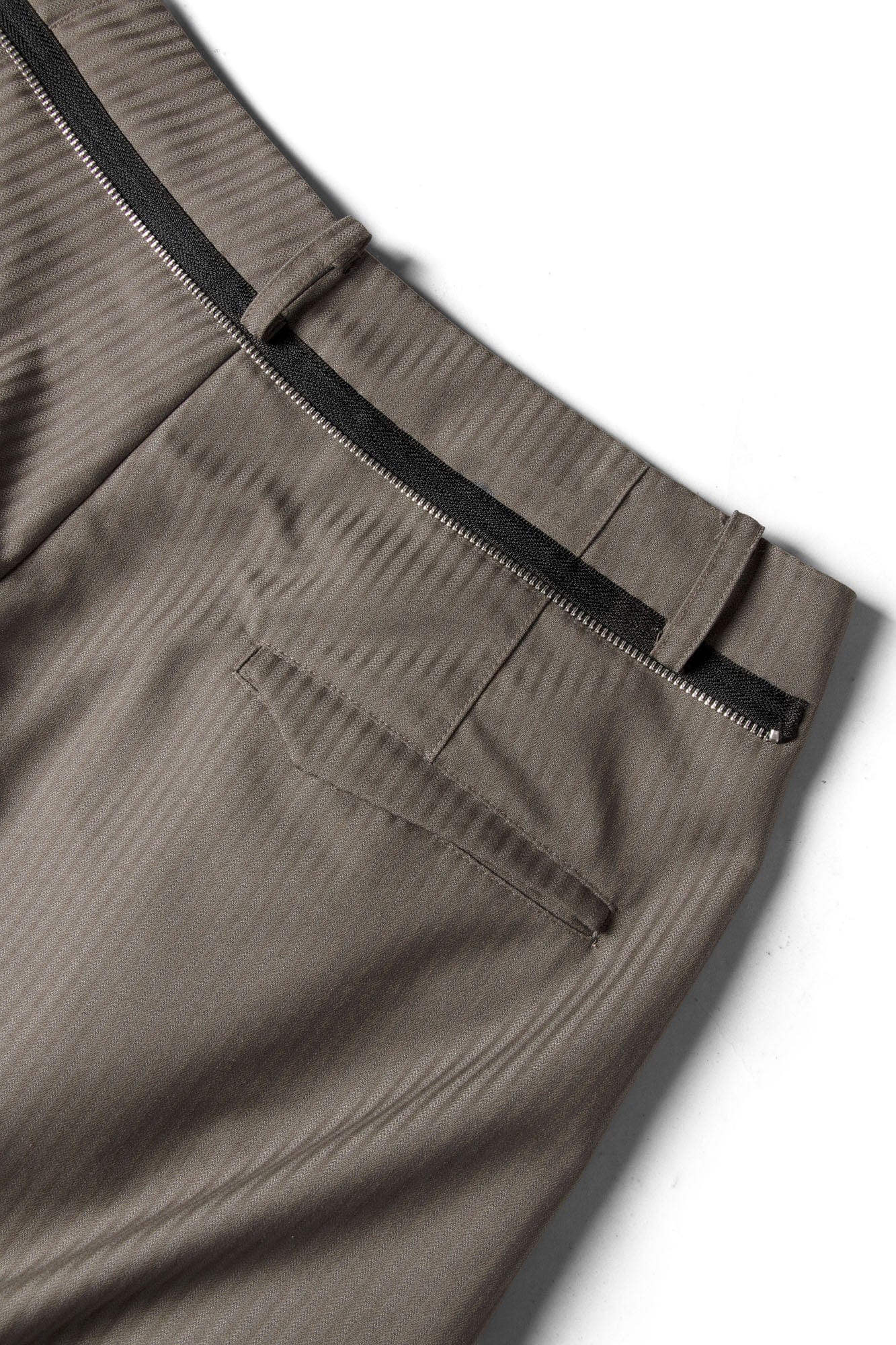 RELABEL Pinstriped Detachable-Scarf Oversized Pants Brown