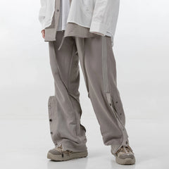 ERROR CODE ROBT Pleats Snap-Zip Side Sweatpants