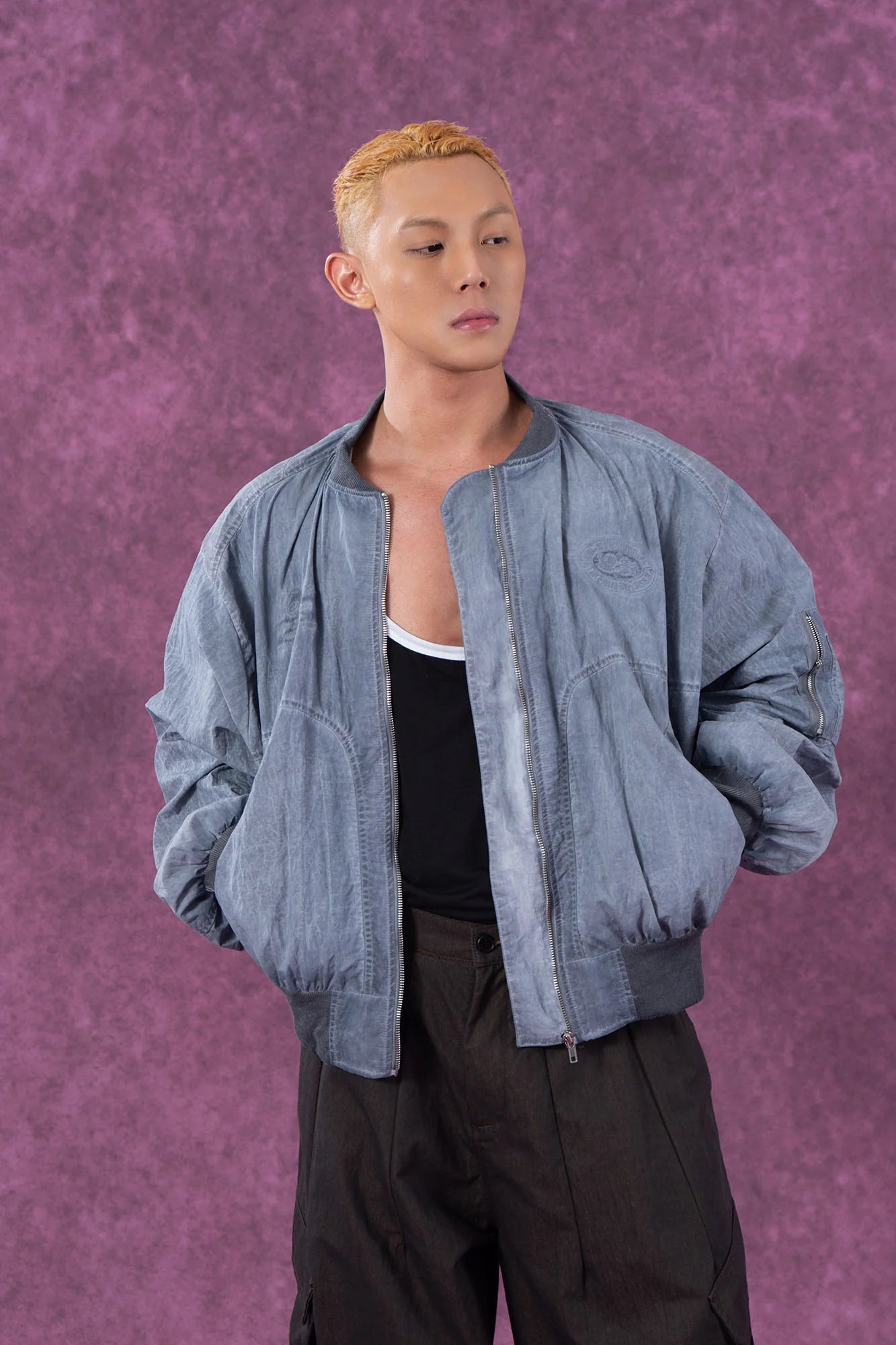 CLP Faded Crinkled Bomber Jacket