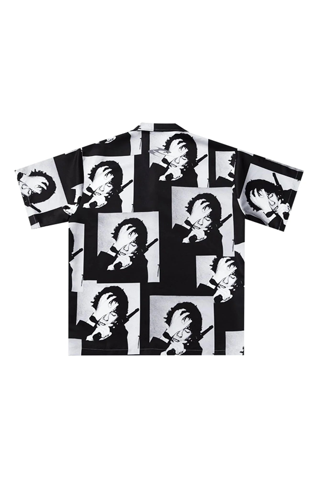 TECNINEGROUP Pop Art Portrait Graphic Cuban Half Shirt