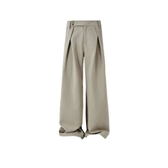 KREATE Inverted Pleats Asymmetric Waist Wide-Leg Trousers