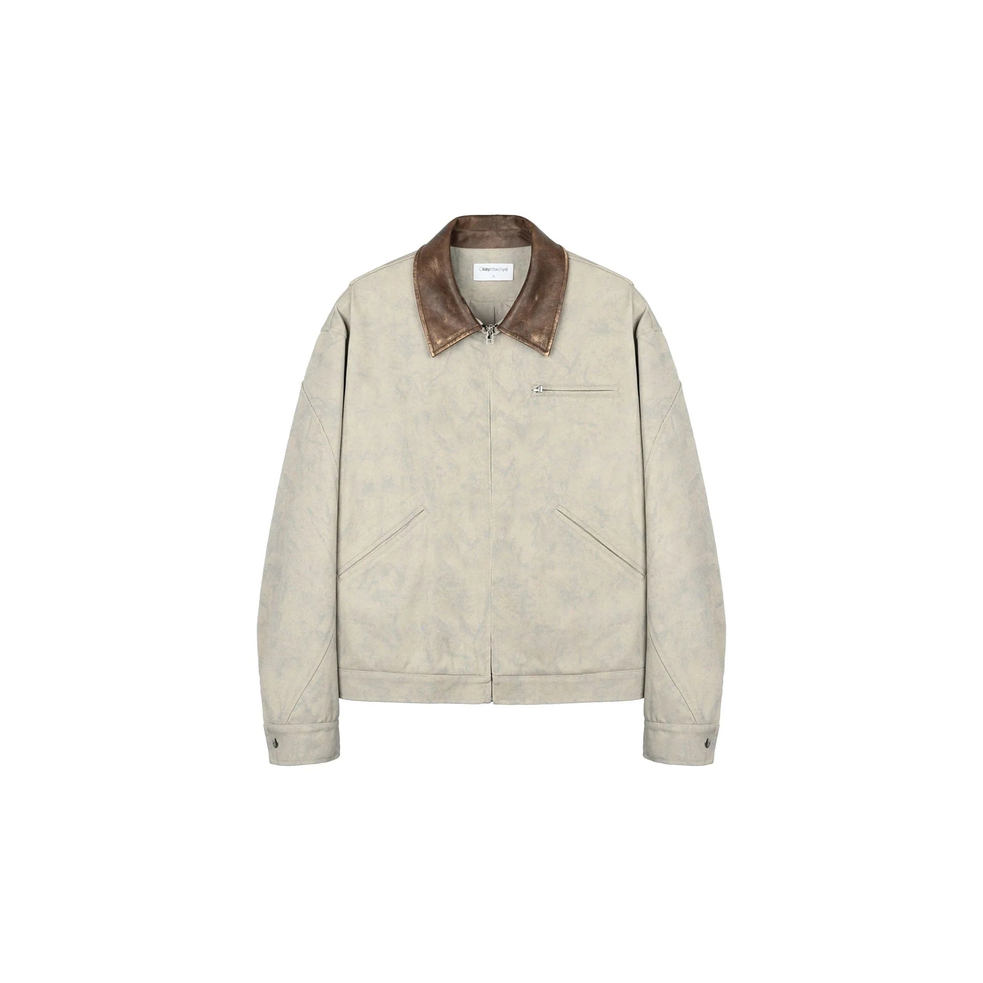 OKAYTHXBYE Essential Contrast Collar Washed Jacket