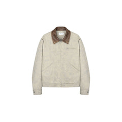 OKAYTHXBYE Essential Contrast Collar Washed Jacket