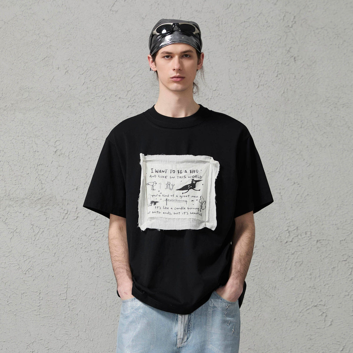 ORGANIC EMOTION Script Patchwork Sorona T-Shirt