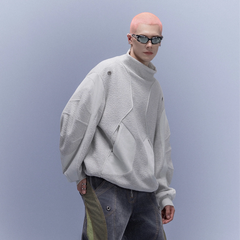 XIPHEVIL Fleece-Panel Saber-Sleeve Sweatshirt White