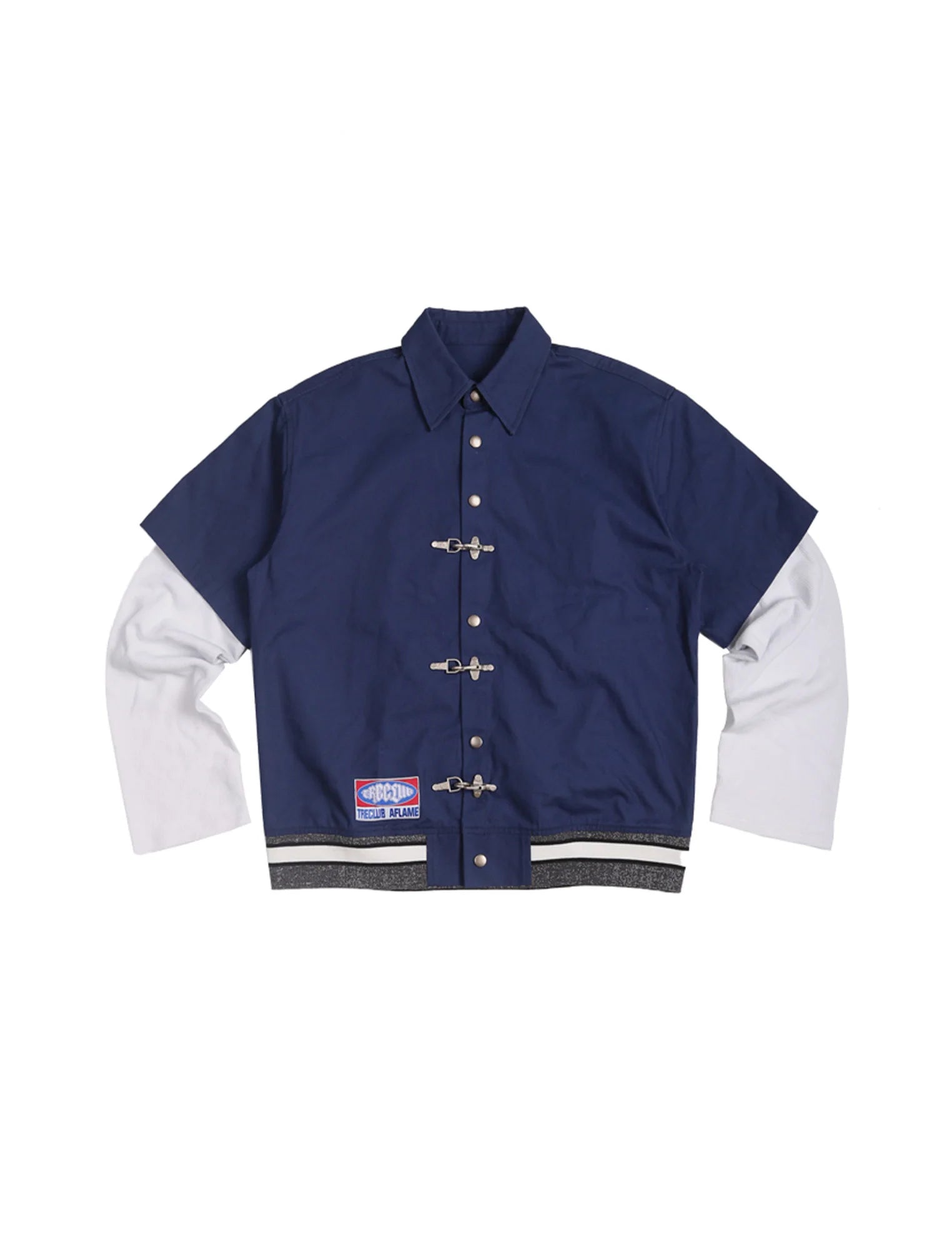 TRECLUB Hook-Buckle Layered Canvas Jacket