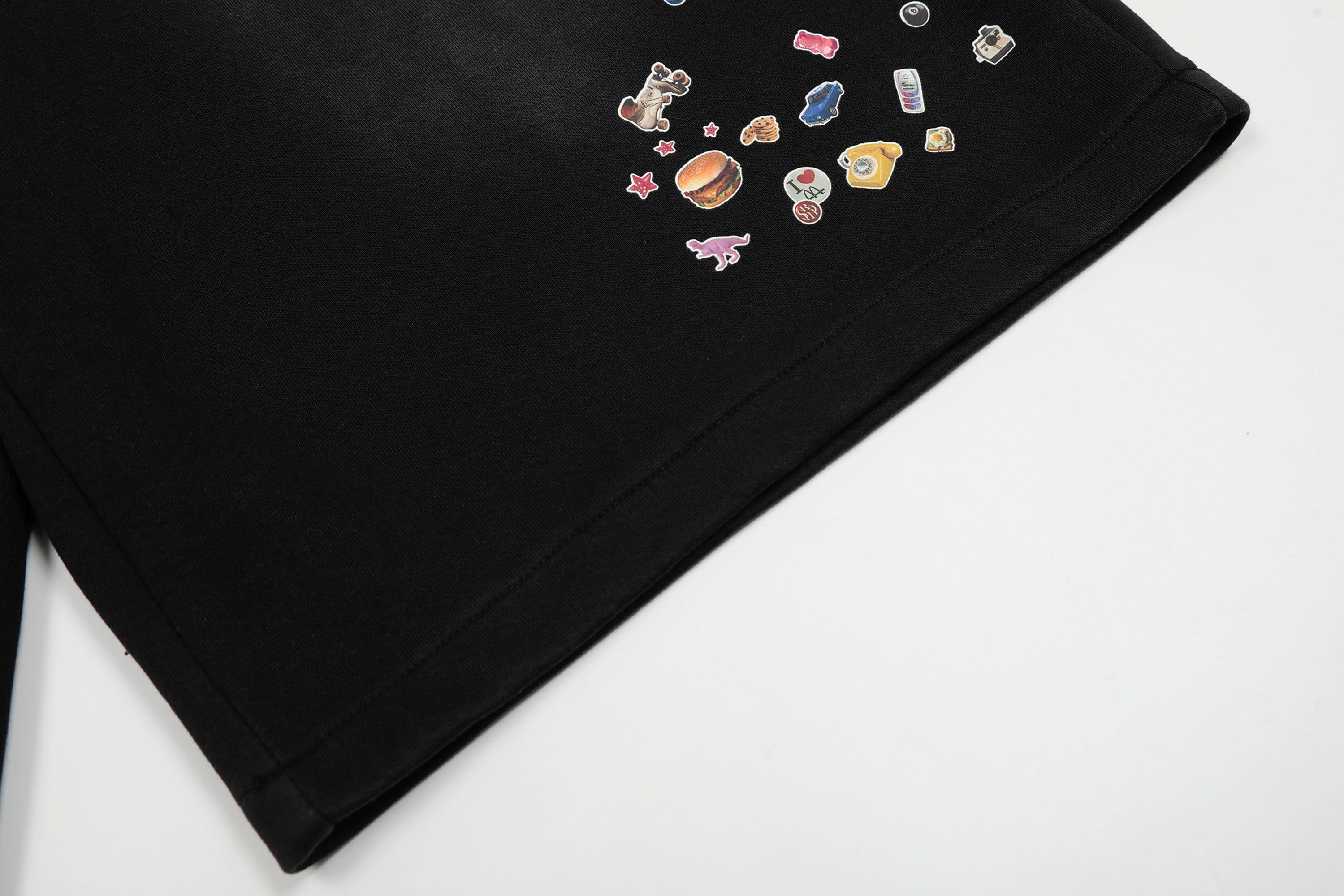 CLP Washed Stickers Drawstring Shorts