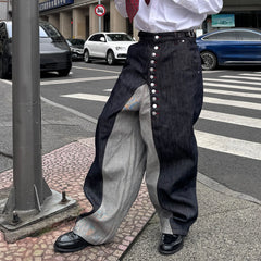 STEEPC Inverted Panel Snap-Fly Raw Jeans