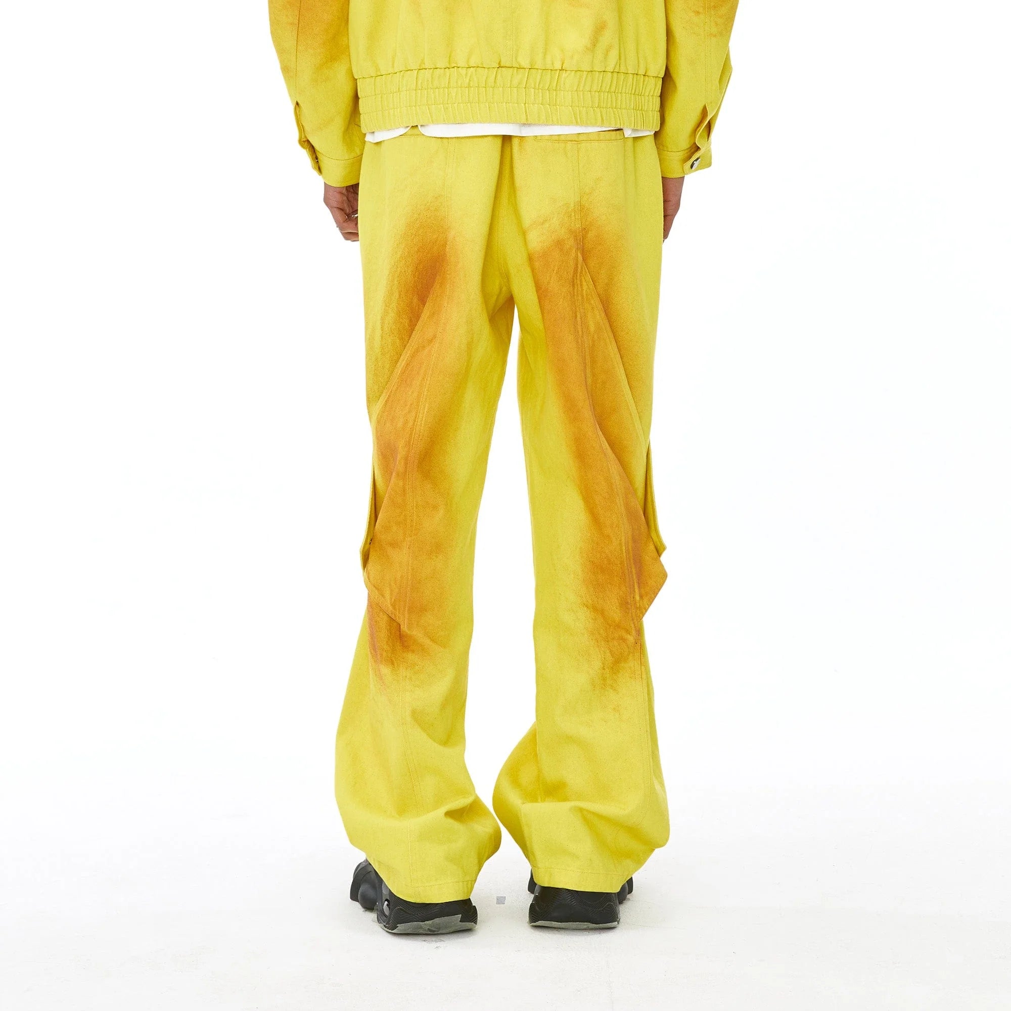 VANN VALRENCE Dye-Washed Convertible Wide-Leg Pants