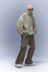 XIPHEVIL Fleece-Panel Saber-Sleeve Sweatshirt Green