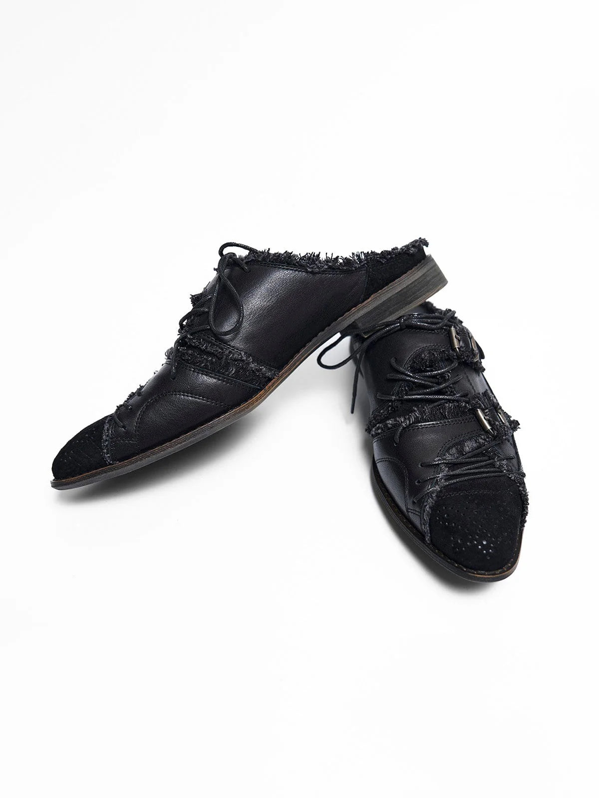 RICHILL Turkish Cowhide Brogue Monk Mule Loafers