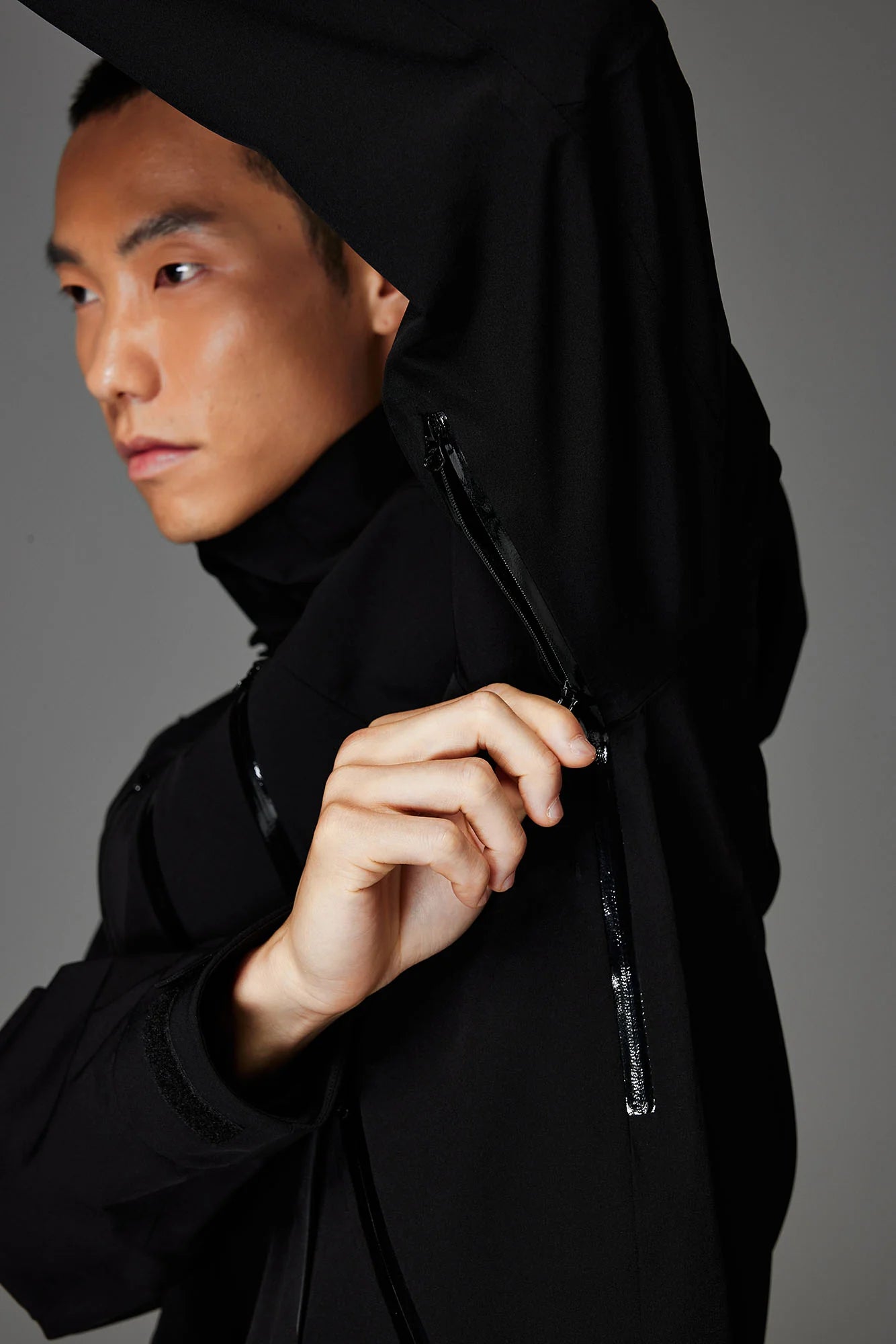 CATSSTAC Reflective Panels Tech Windbreaker Hooded Jacket