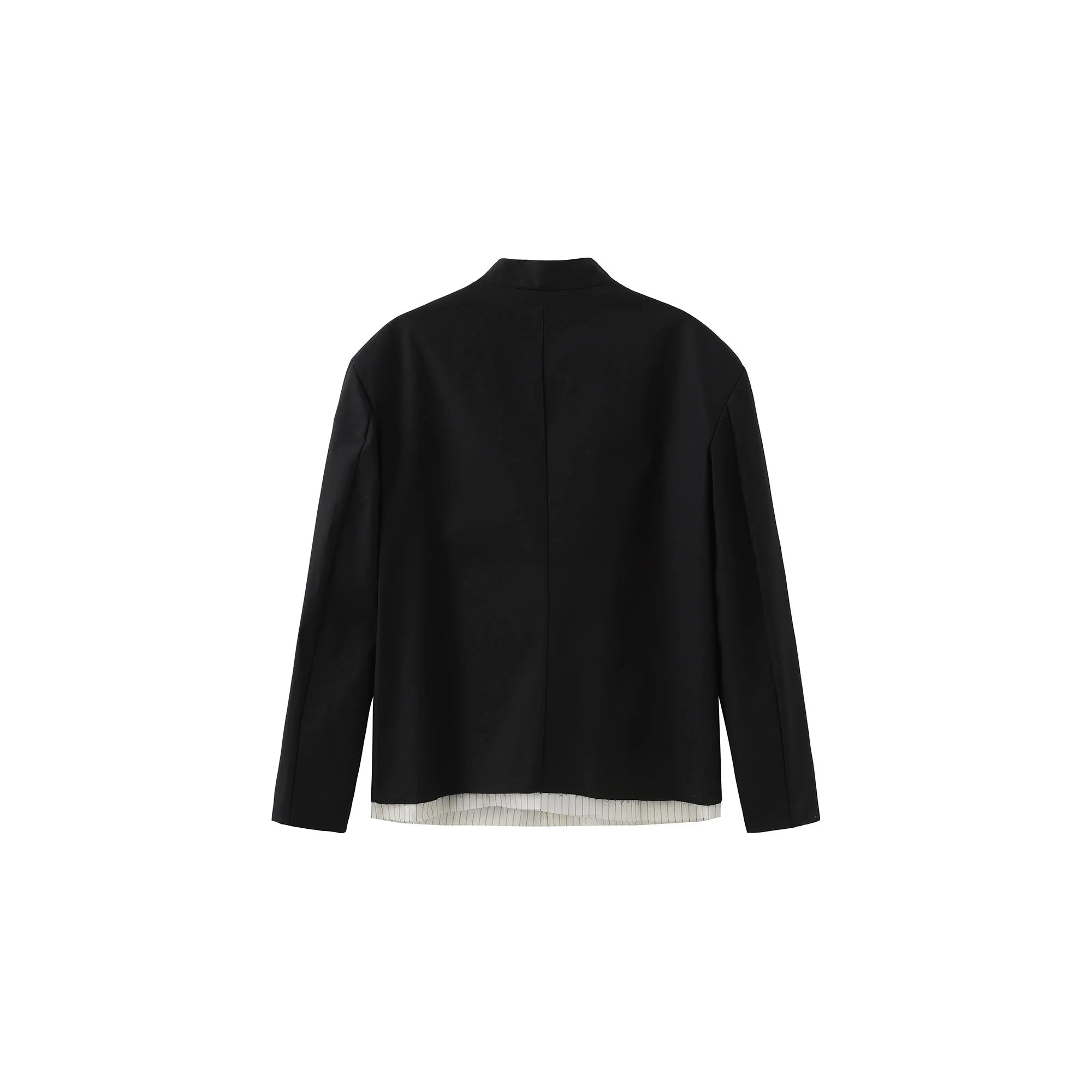 ORAL UTOPIA Faux Layered Hem Mandarin Collar Jacket