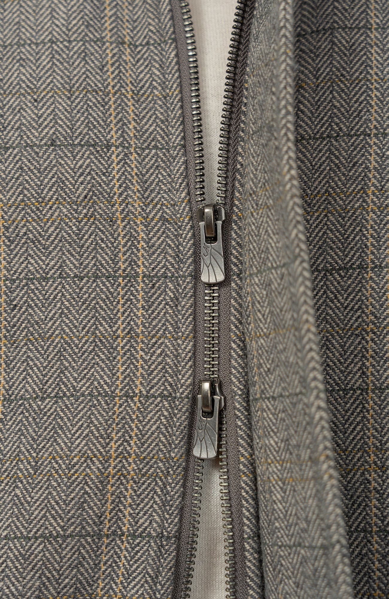 MOITIEDEPETALE Plaid Panels Wool-Blend Jacket
