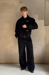 ESAIAS Harness-Lock Wool-Blend Wide-Leg Trousers