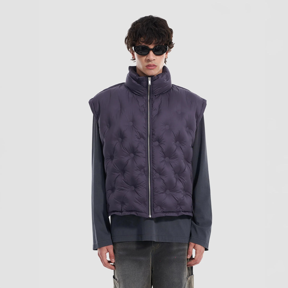 VANN VALRENCE Bubble-Quilted High-Neck Down Vest