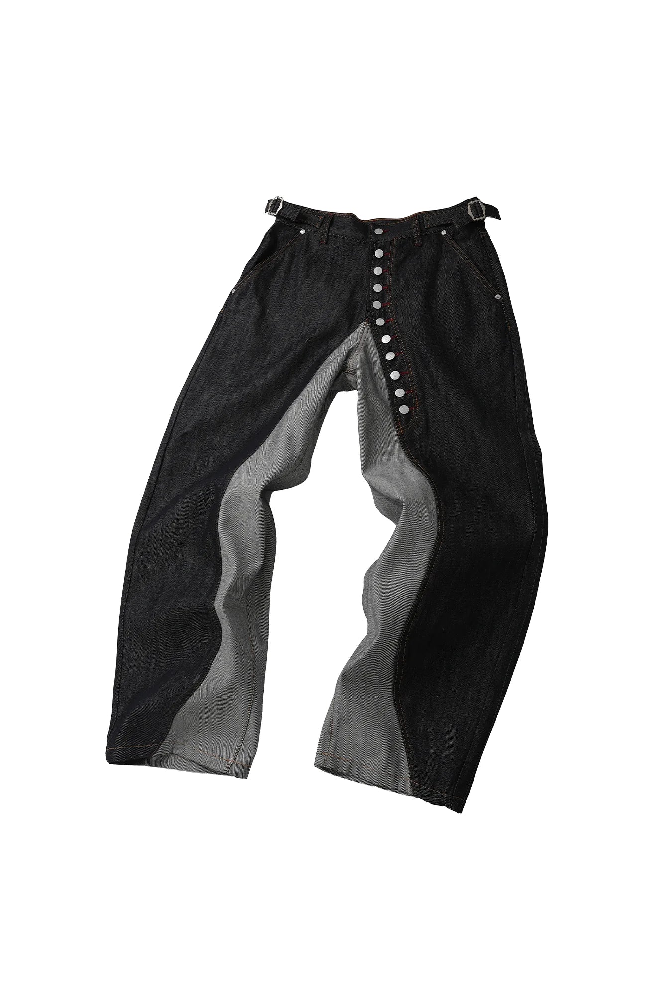 STEEPC Inverted Panel Snap-Fly Raw Jeans