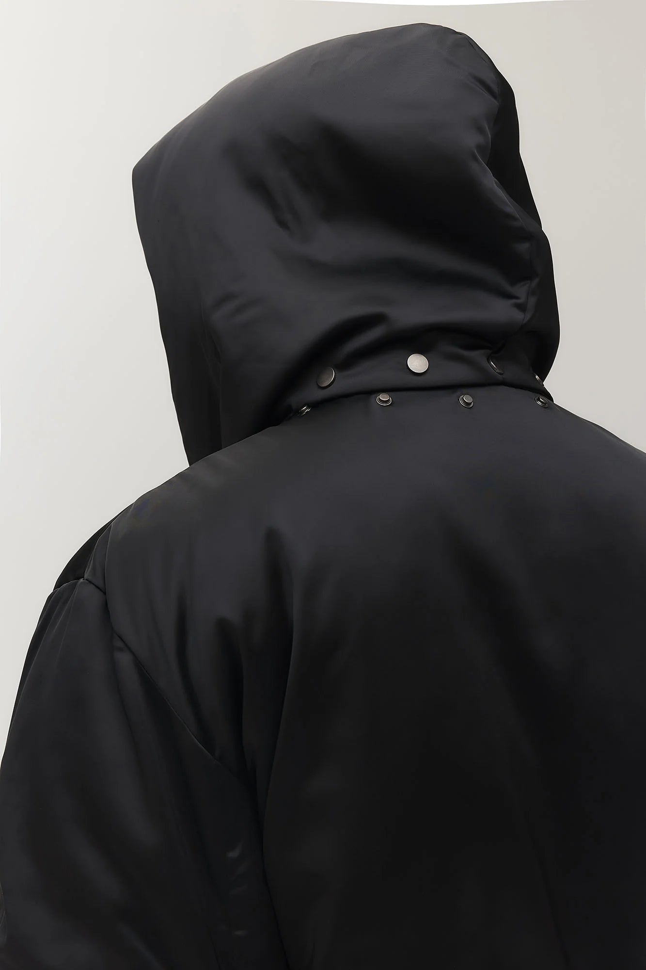 SAVAGEGROWTHWORLD Detachable Hood Satin Oversized Bomber Jacket