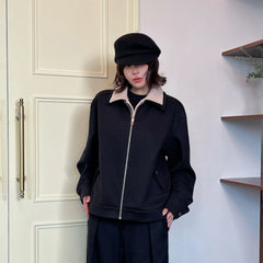 OKAYTHXBYE Faux-Layer Knit-Inset Jacket