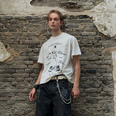 LUUUCAM Punk Flyer Distressed Graphic T-Shirt