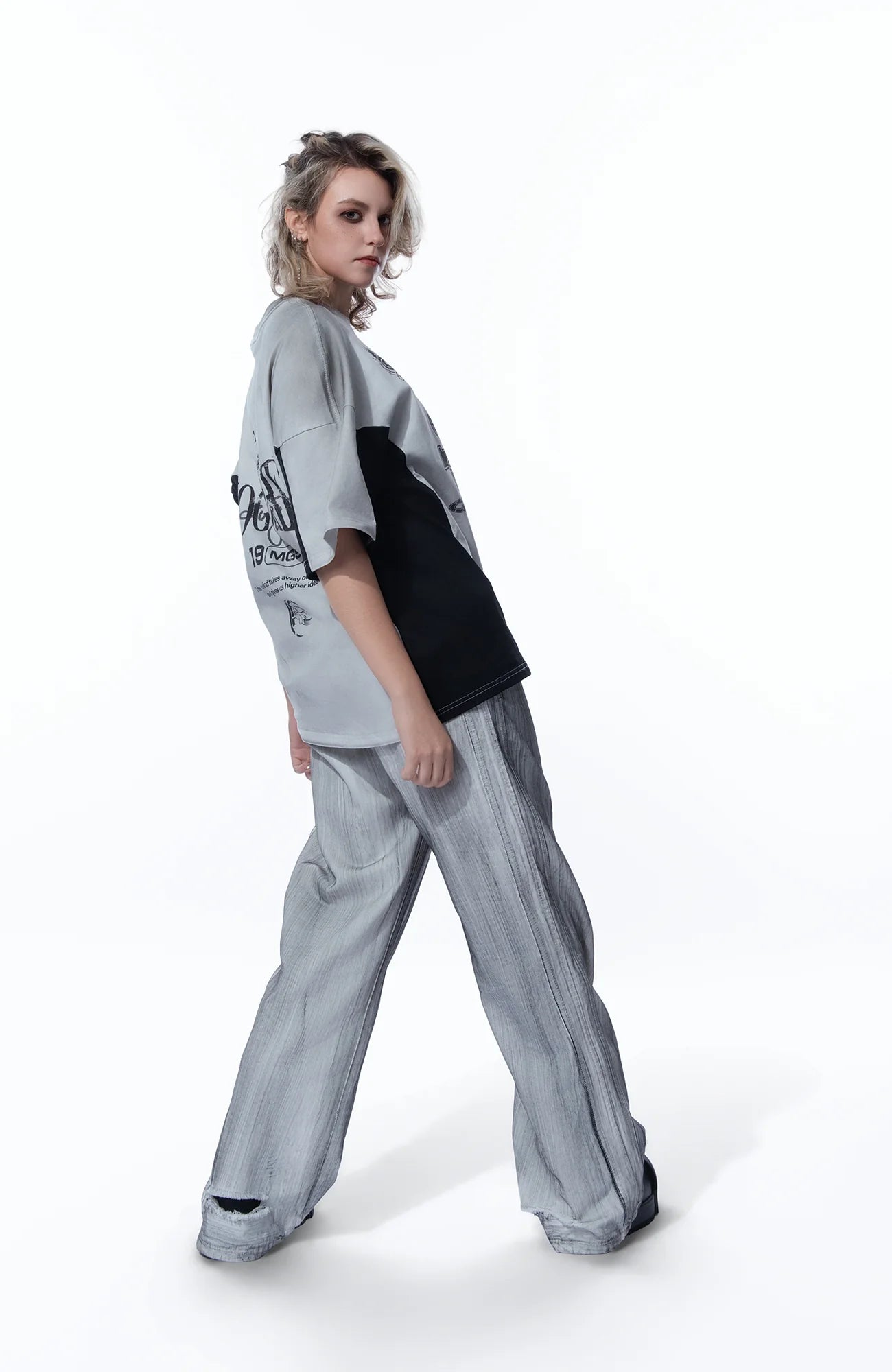 MOGONGSHE Dusty Washed Baggy Jeans