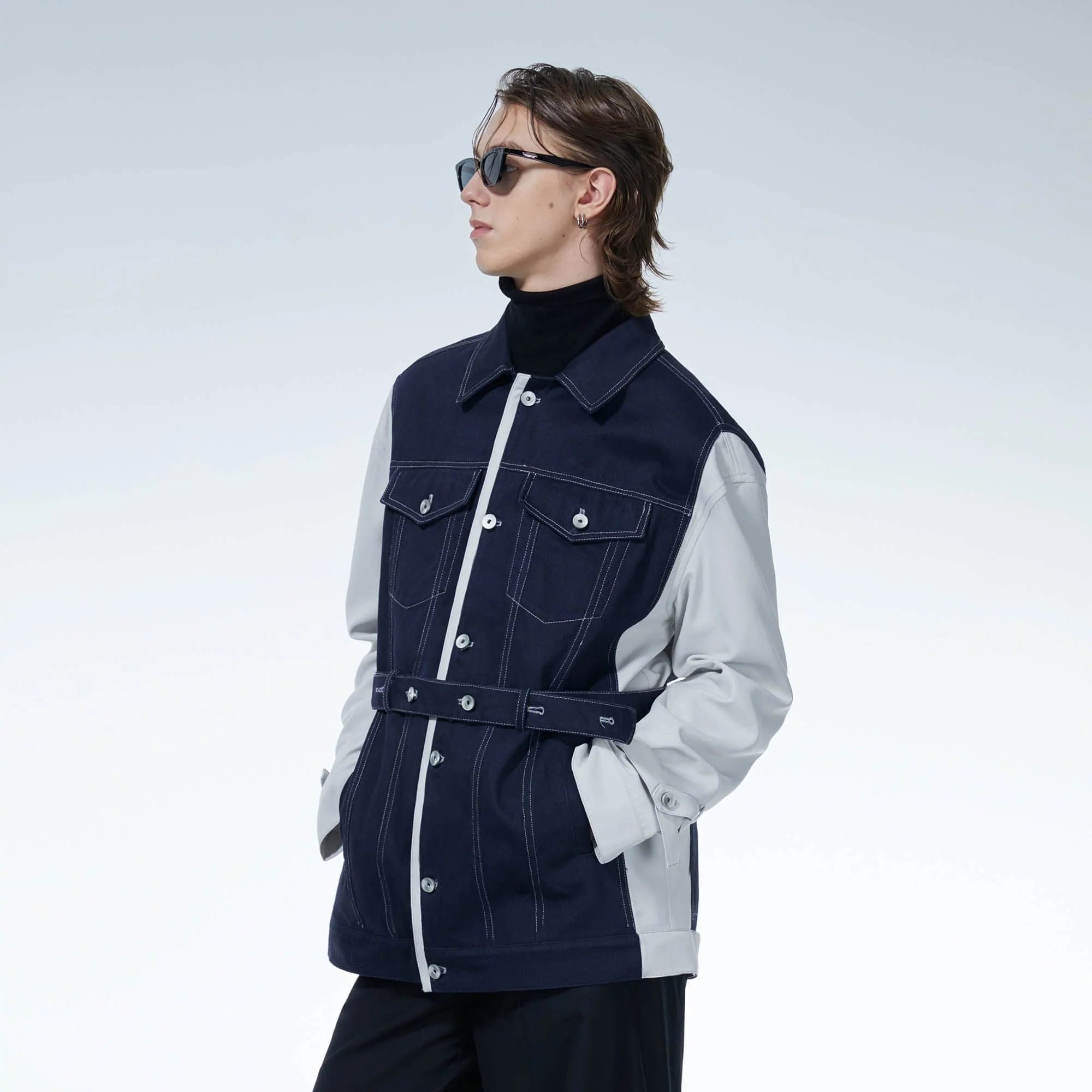 LOSTNFOUND Spliced Stitch Strappy Jacket