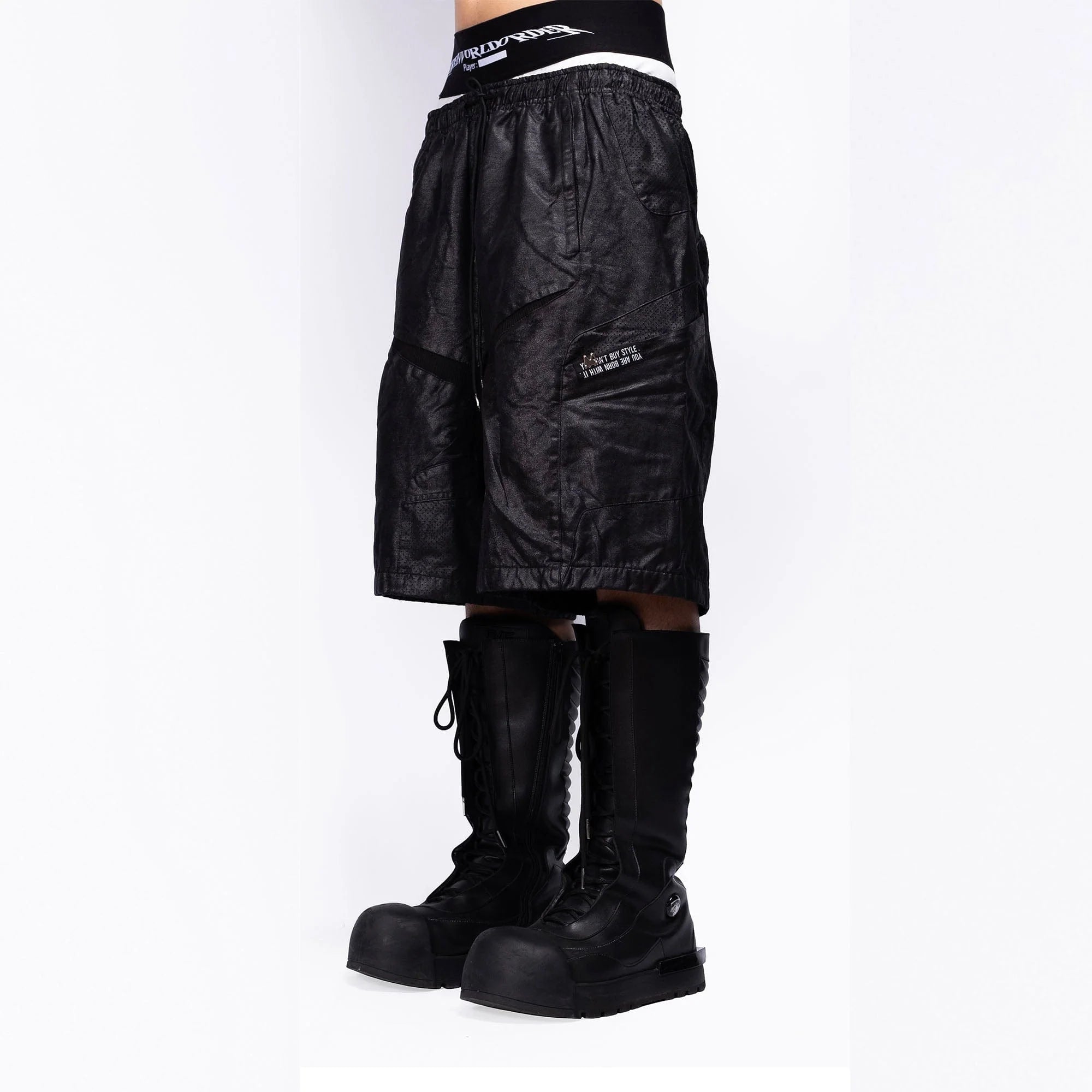 FVVO Multi-Panel Glossy Shorts