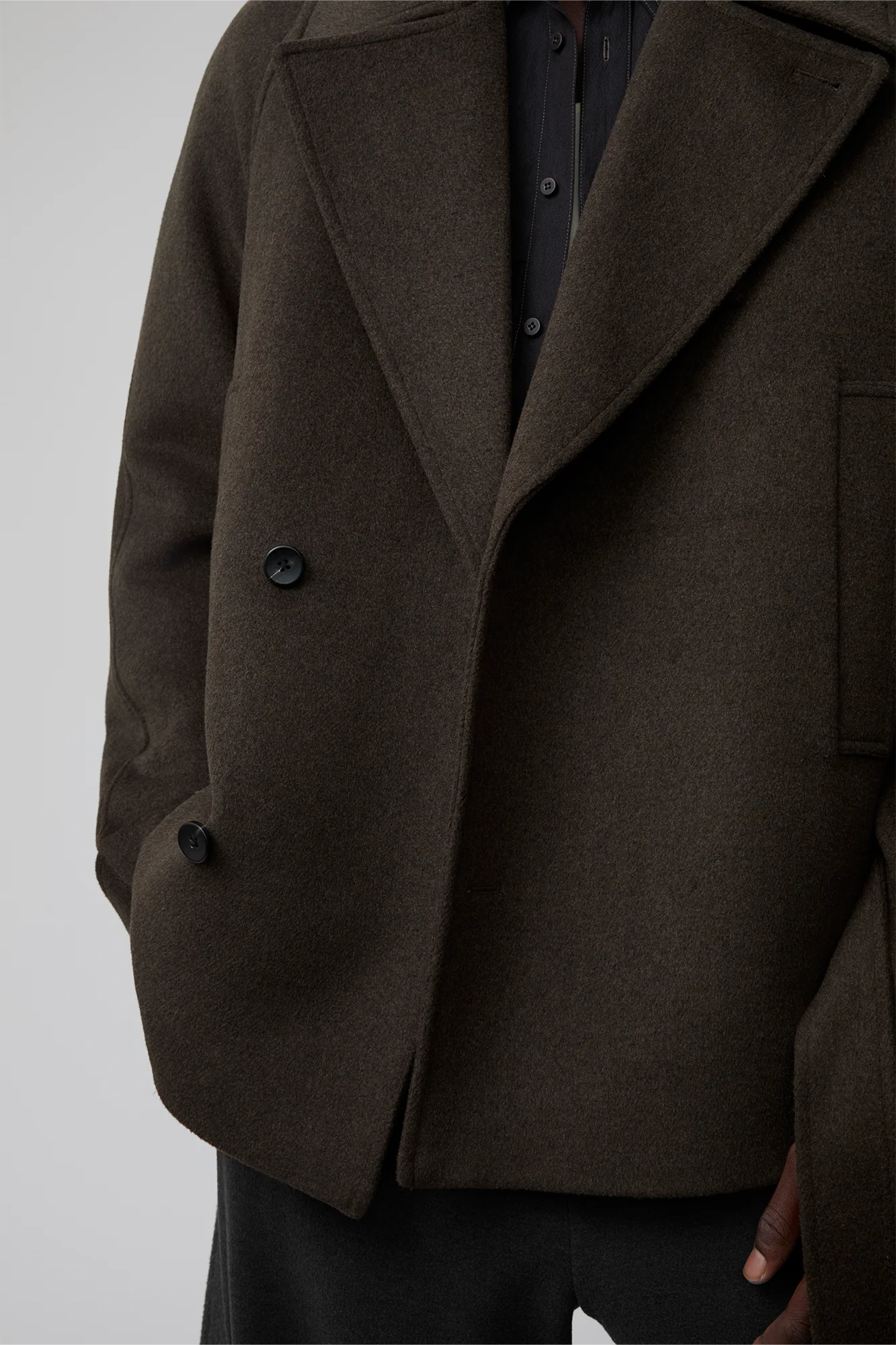 OPICLOTH Double-Breasted Belted Wool-Blend Coat