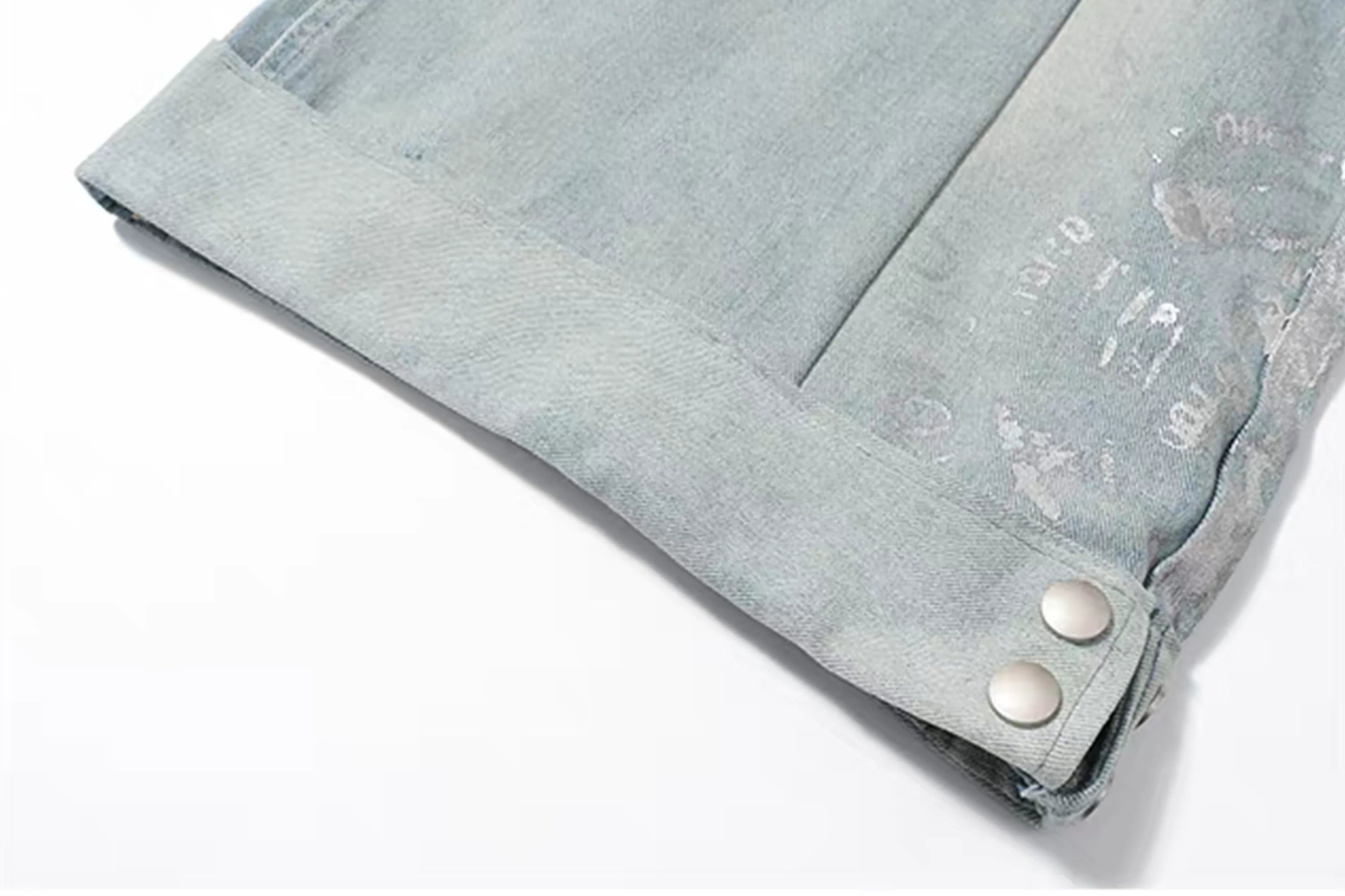 NOTHINGNESS WORLD Washed Pleated Curved Denim Pants