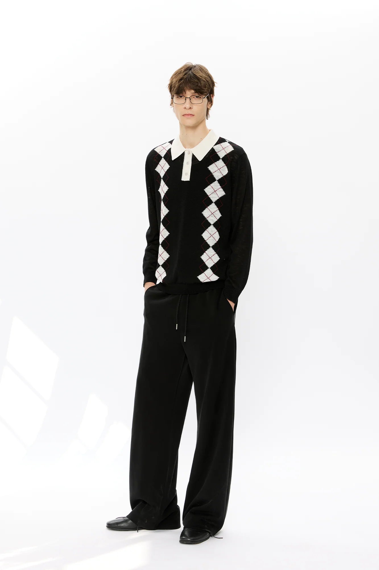 KREATE Retro Argyle Polo Sweater
